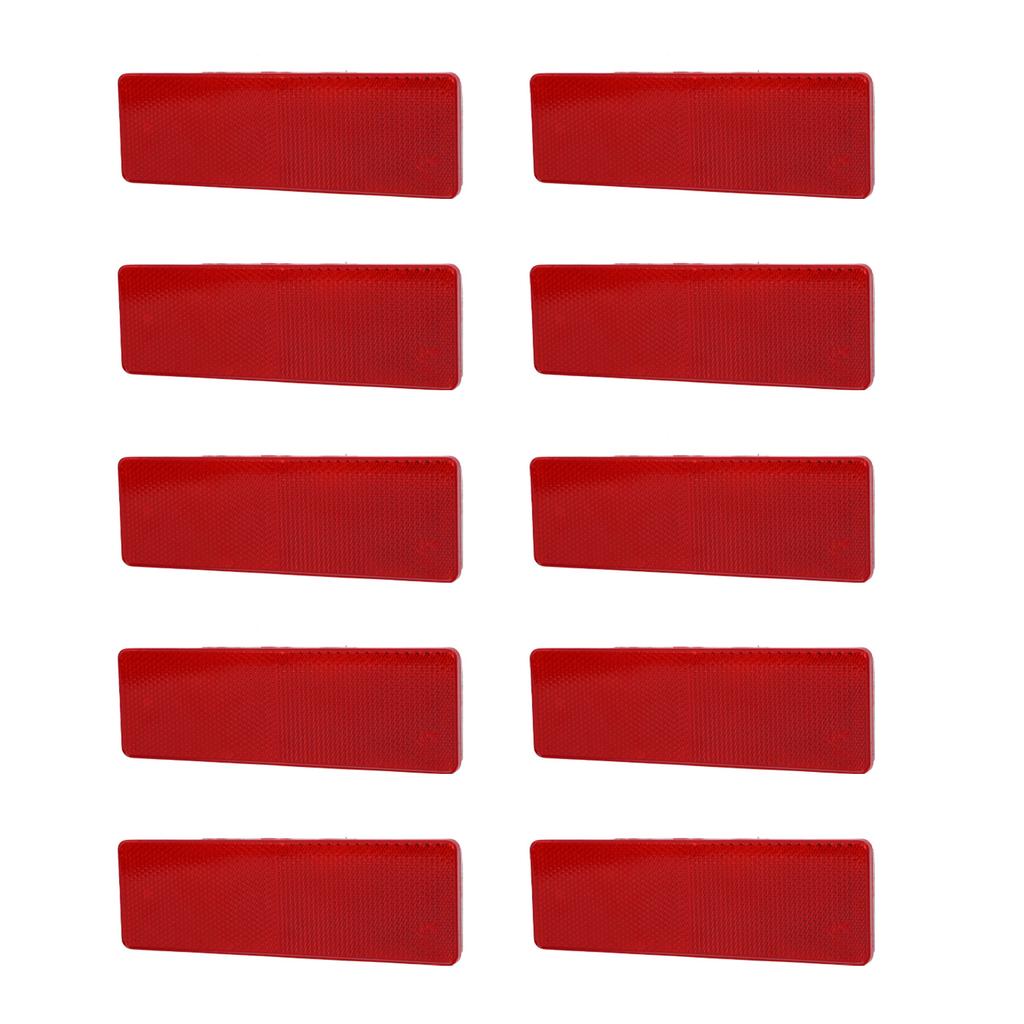 10pcs Rectangular Reflectors 48x148mm High Visibility Self Adhesive Safety Reflector for Trailer Truck Tractor Boat
