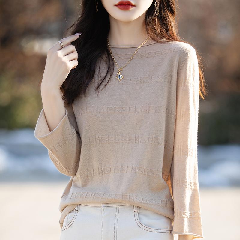 All-Season Women's 50% Wool 50% Silk Sweater | Lightweight Warm Blend Pullover | Luxury Cashmere Silk Knitwear