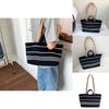Canvas Bag For Women Large Capacity Summer Casual Style With Top Stitching For Daily Use