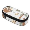 Pencil Bag Organized Storage Zipper Closure Strong Polyester Fabric with Main Compartment Mesh Pocket and Pen Slots for Students