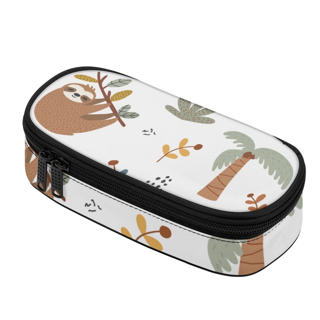 Pencil Bag Organized Storage Zipper Closure Strong Polyester Fabric with Main Compartment Mesh Pocket and Pen Slots for Students