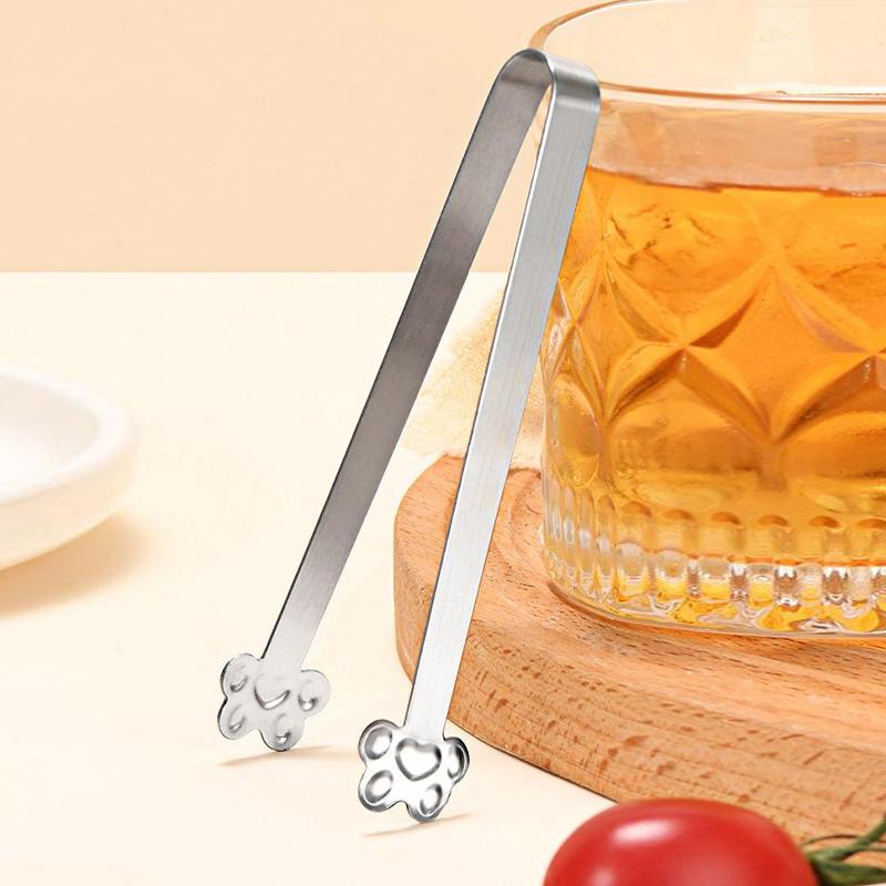 Stainless Steel Mini Food Clips For Sugar Cubes Ice Cube Tweezers Cute Baking Pastry Cake Decoration Candy Dessert Clips