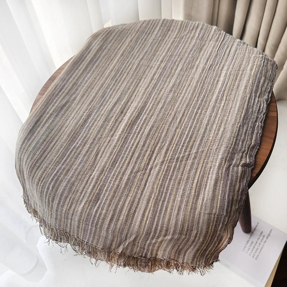 New Arrival Literary Striped Men'S Scarf Autumn Winter Cotton Blended Scarf Long Vintage Scarf