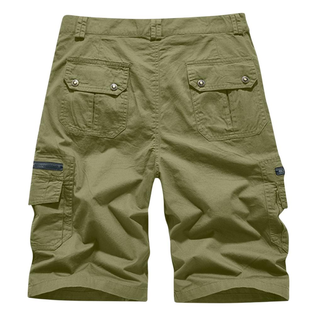 Men's Cargo 3/4 Pants - Vintage Loose-Fit Multi-Pocket Work Shorts