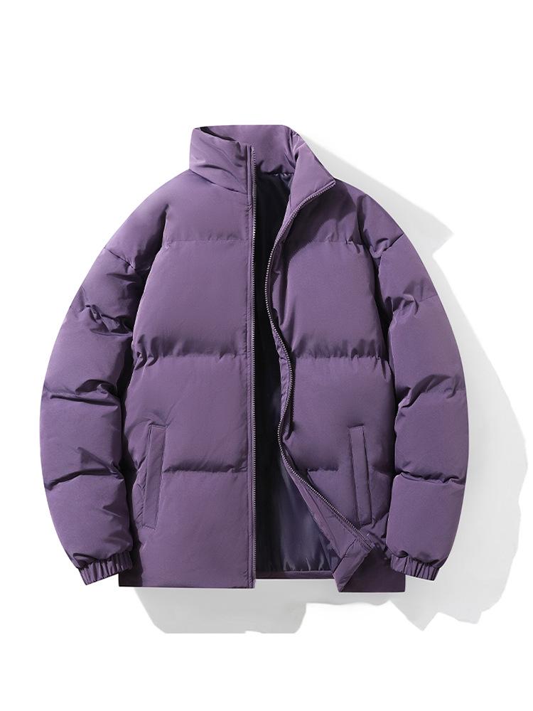 Unisex Trendy Stand Collar Thick Puffer Jacket - Winter Cotton-Padded, Loose Fit for Men and Women