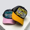 Baseball Letterings Alphabet Printed Color Contrast Blocking Style American Women  Men For Neutral Gender Fresh Caps Peaked Hats Breathable
