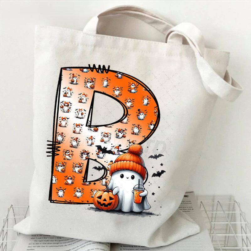 New Halloween 26 Letter Print Fashion Shoulder Bag Multi-function Portable Handbag Casual Versatile