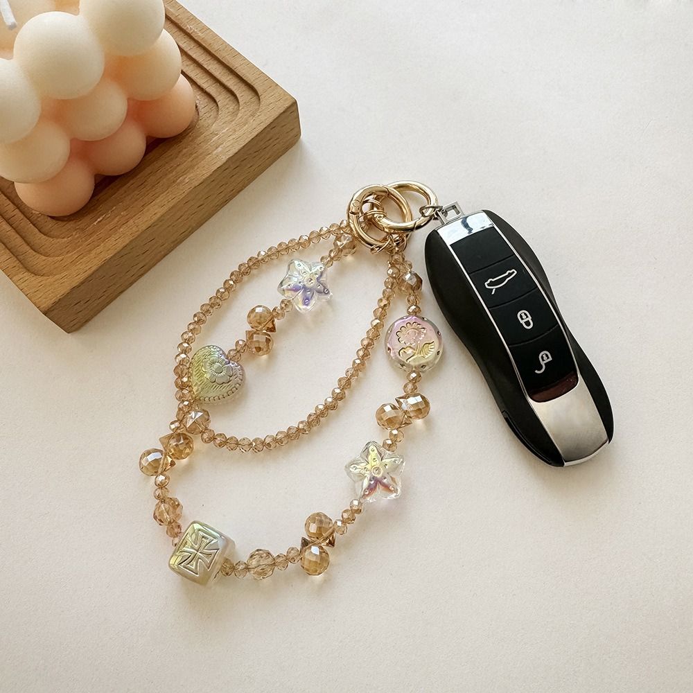 

Hand-beaded Bag Pendant Crystal Car Keychain Luxury Phone Charm