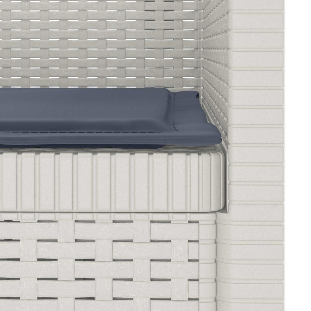1 Seater Armchair with Cushions Rattan Look PP White