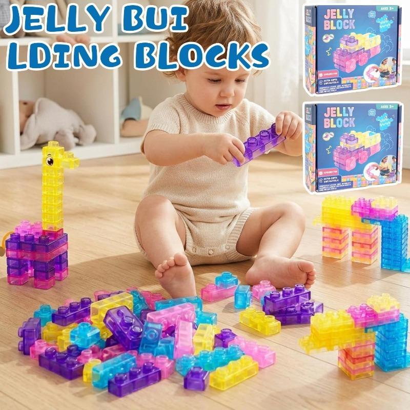 New Jelly Building Blocks for Decompression Children's Building Blocks Puzzle DIY Toys Birthday Gifts Soft Rubber Building Block