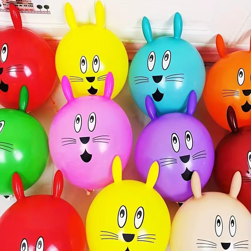 10pcs Cute Bunny Head Balloons Perfect for Easter Celebrations and Festive Decorations with Long Ears Design, Birthday Balloons, Easter Room Decor