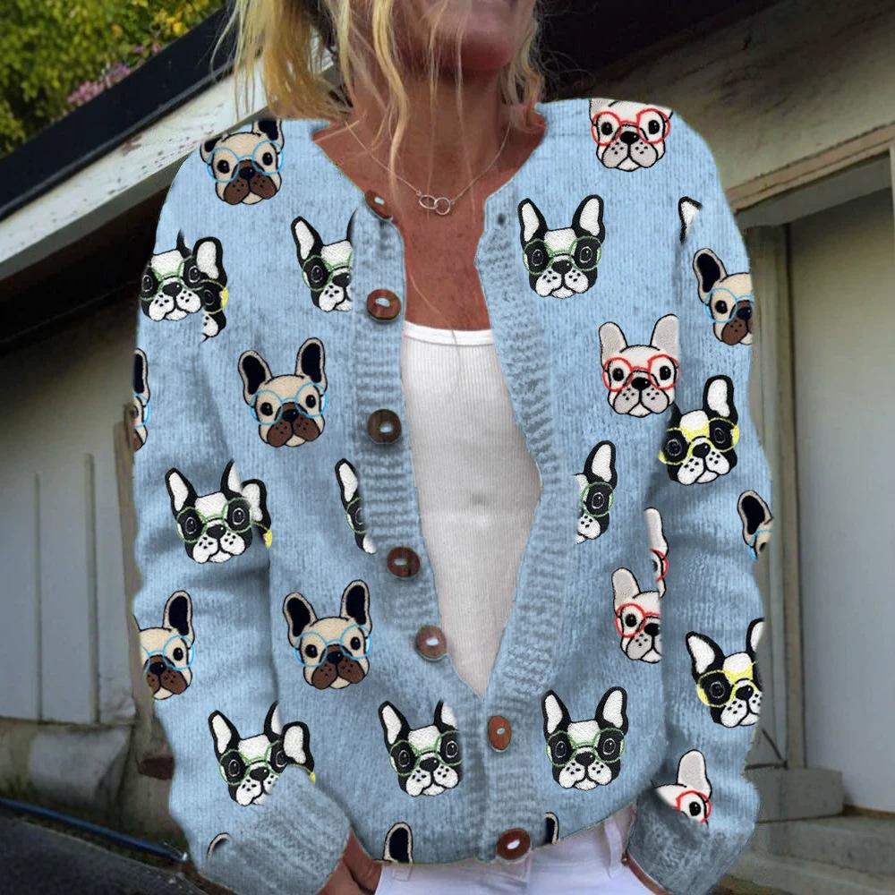 2026 foreign trade new 3D digital printing cardigan knitted jacket women's clothing early spring and autumn factory wholesale