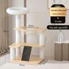 Compact Solid Wood Cat Tree with Space Capsule