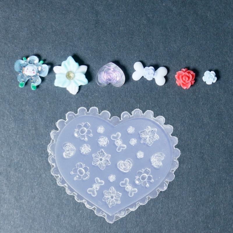 Stampi in Silicone per Nail Art per Feste e Manicure da Salone, Stampo per Creazione Gioielli, Stencil per Unghie Goffrati per Donne
