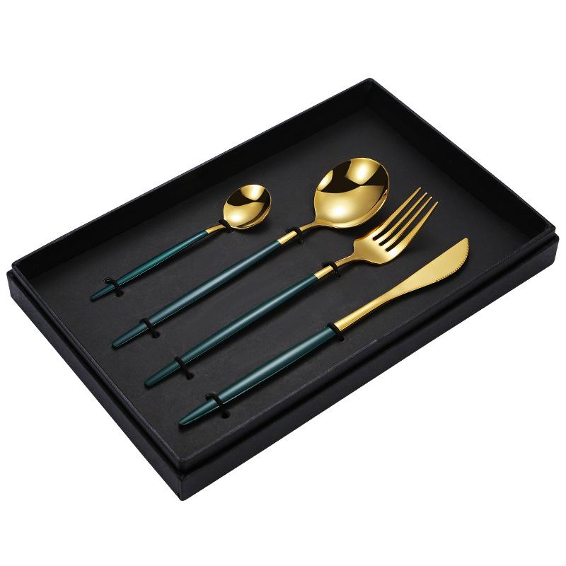 Stainless Steel Knife and Spoon Set, Fork and Spoon, Smooth Integrated Molding, Unibody Dishes, Gift for Home, Full Set