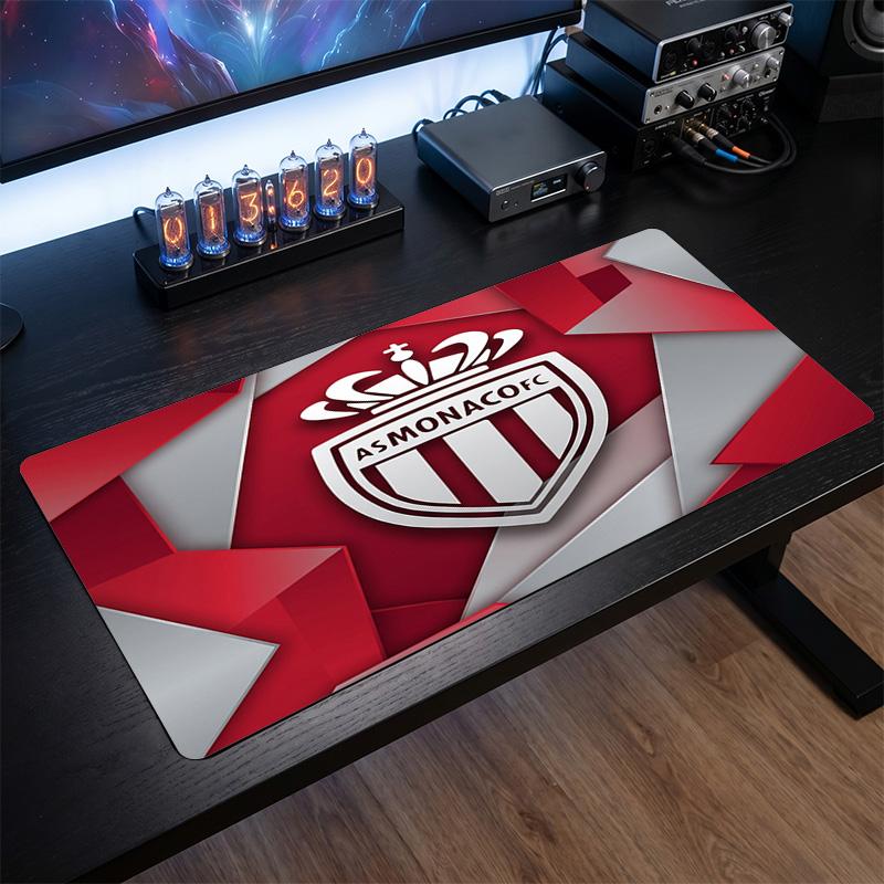 Tappetino Mouse Tema Monaco FC, Design Logo Calcio Tappetino Scrivania Gaming XXL Antiscivolo per Mouse del Computer
