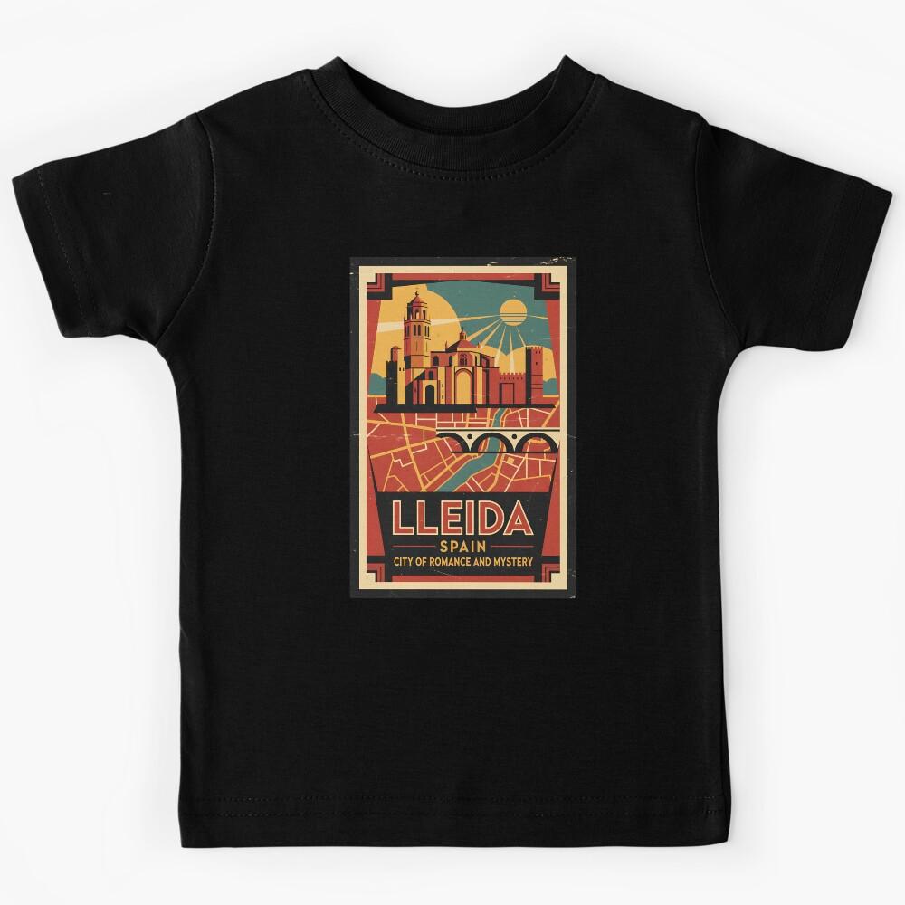 Lleida Spain 1950s Vintage Travel Tourism Kids T-Shirt 150