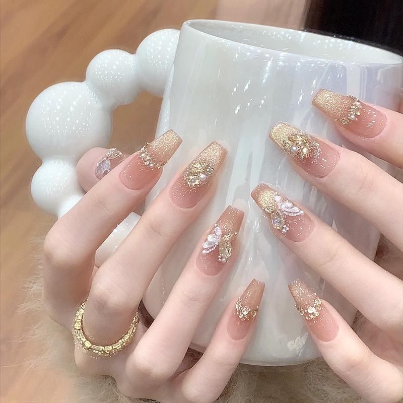 Elegant 3D Bow French-Style Handmade Oval Nail Tips - New Spring/Summer Whitening Manicure