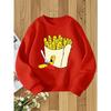European sizes Kids' Round Neck Hoodie Fashion Print Versatile Top