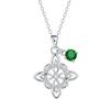 Twelve Zodiac Stones Witch Knot Necklace - Elegant Clavicle Chain Pendant Birthday Gift