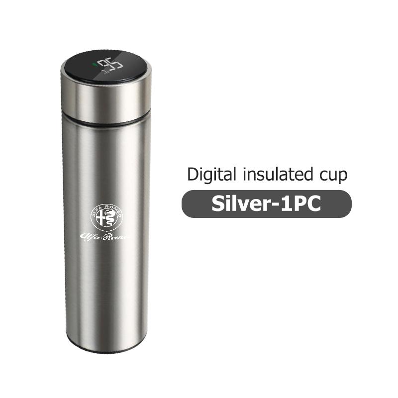 1Pcs Car Smart Thermos Bottle With Temperature Display For Alfa Romeo Giulietta GT 159 147 156 Mito Brera Giulia Spider F1