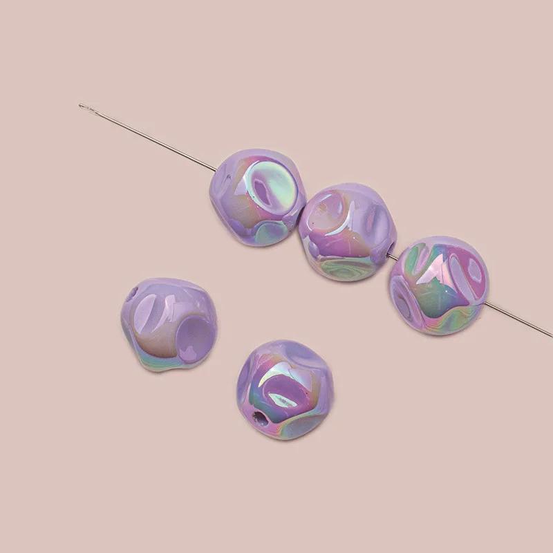 TX04 10Pcs 16mm Fig Candy Color Acrylic Beads Irregular Beads Bracelets Necklace Keychain DIY Craft Making Accessory Material