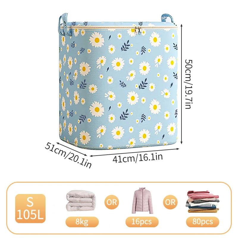 Clothes Storage Bag Pouch Foldable Quilt Clothes Organizer  Non-woven Large Capacity Wardrobe Clothing Storage Organizer