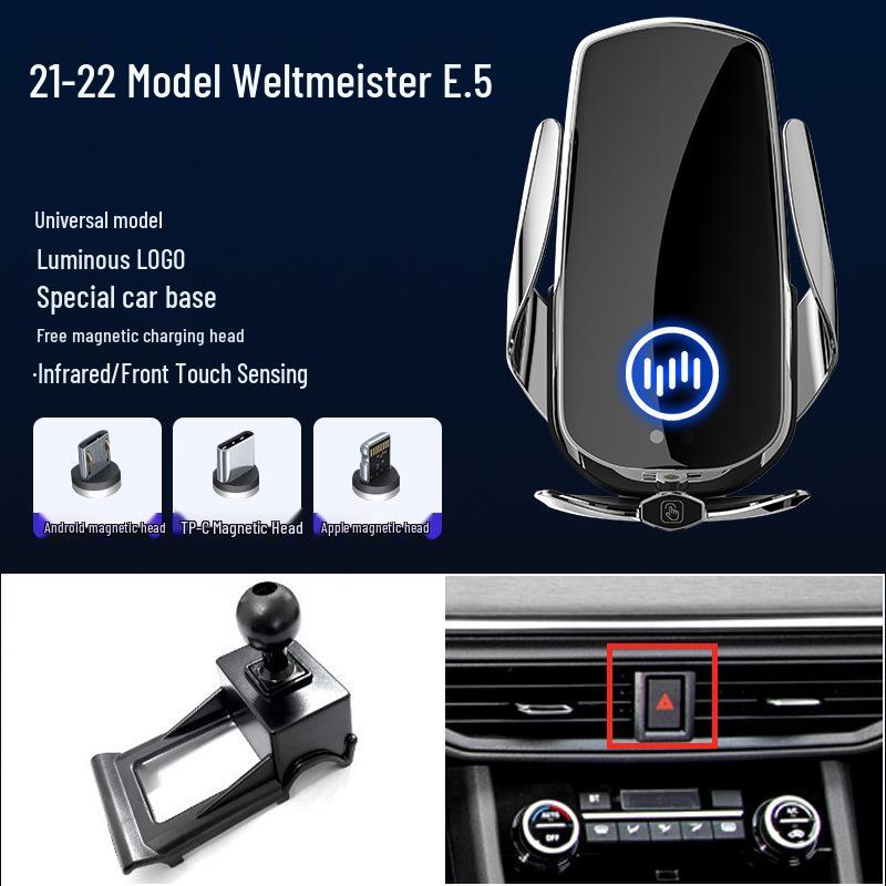 WM Magnetic Wireless Fast Charging Car Phone Holder for EX5/EX6/E.5/W6 Models - Air Vent Compatible.