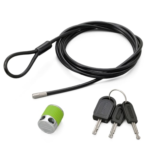 Daytona Motorcycle Wire Lock Jacket/Helmet Theft Deterrent Padlock with LED Light Key Stronger Cable Lock 1800mm Green 31259