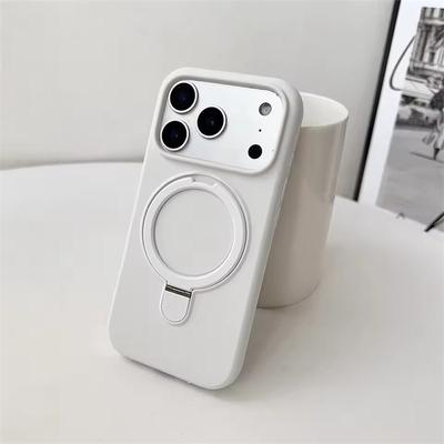 Luksusowe Oficjalne Magnetyczne Etui z Płynnego Silikonu Magsafe na Telefon IPhone 17 Pro Max Air 16 15 14 Plus 13 12 11 z Obrotowym Uchwytem
