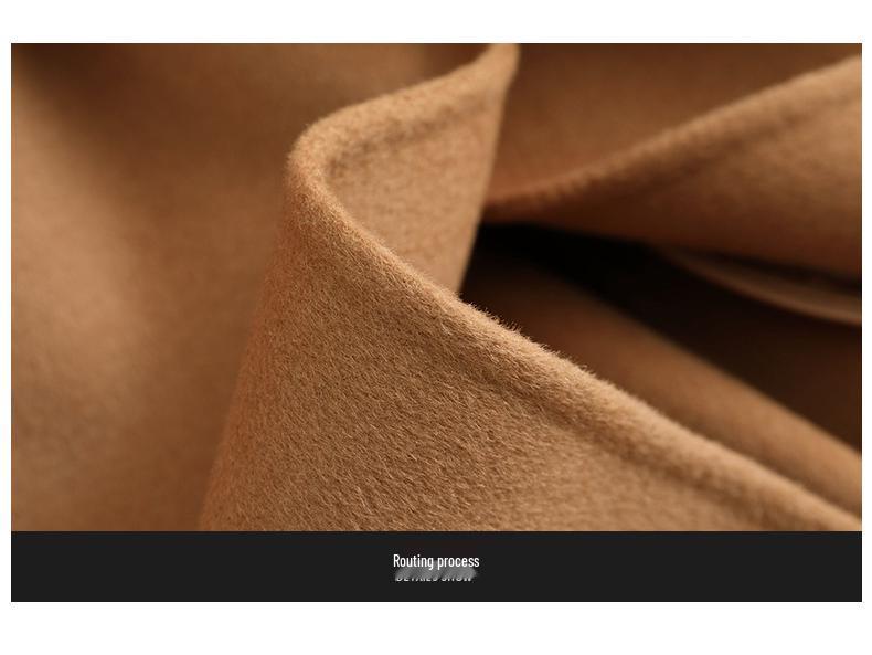 2024 Autumn/Winter Double-Faced Cashmere Women's Mid-Length Slim Wool Coat for Petites