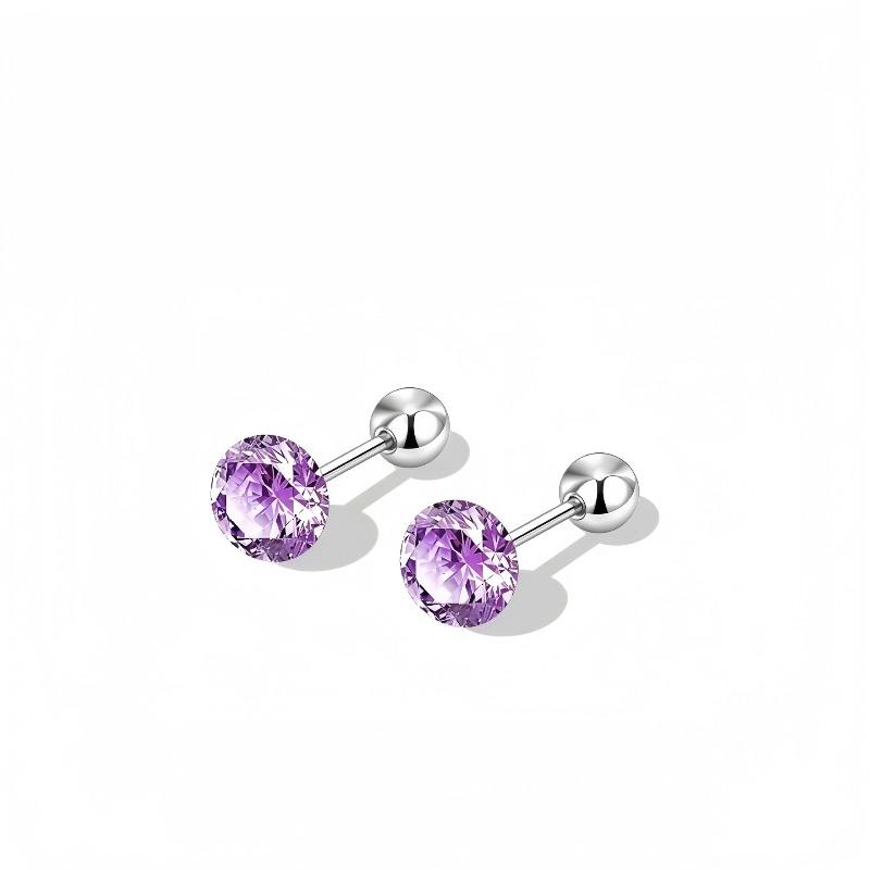 Brinco Stud de Osso da Orelha com Rosca de Zircônia para Piercing na Orelha. Brinco de Estilo de Luxo. Brinco de Lóbulo de Aço Inoxidável Não Removível.