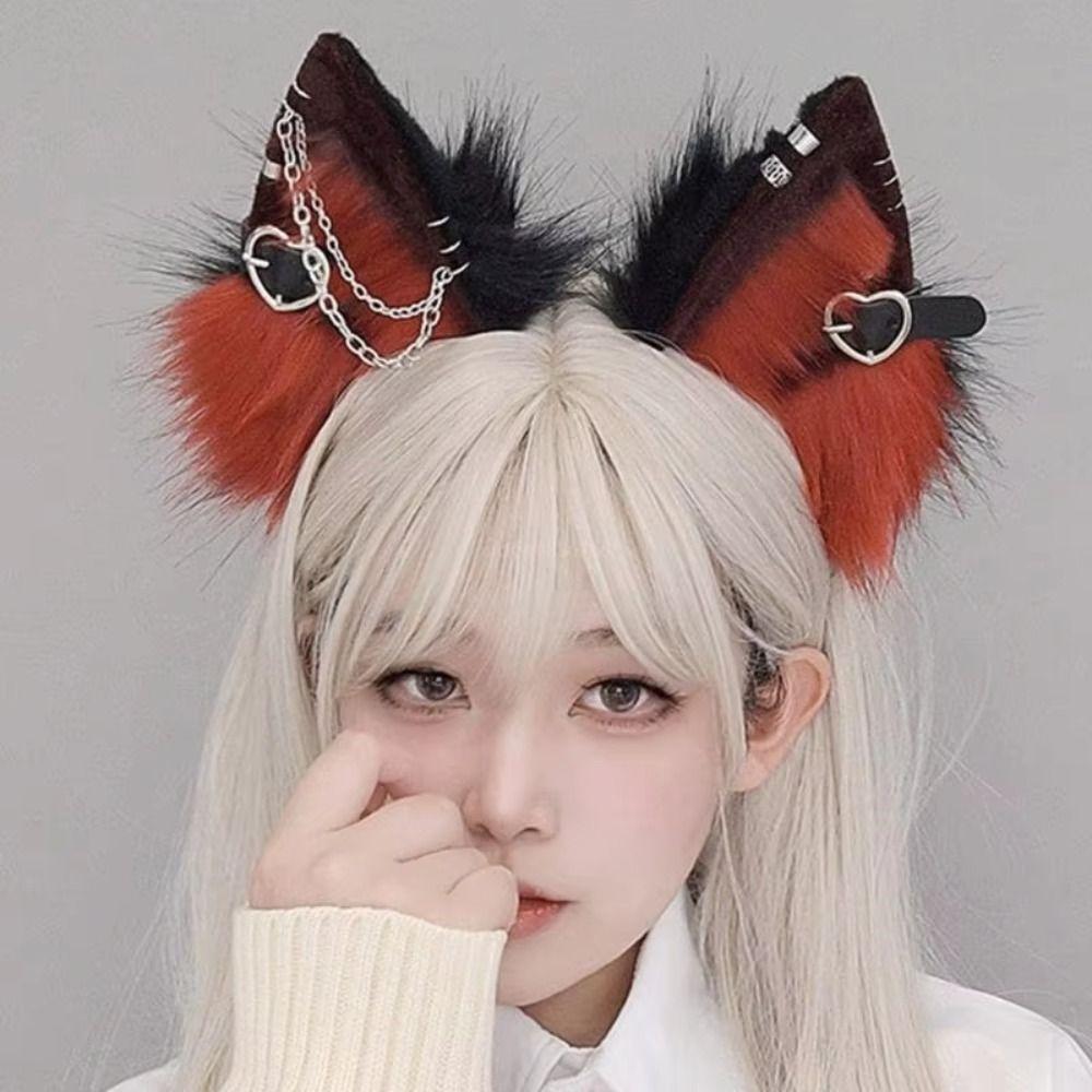Belt Plush Headband Hairpin Halloween Cosplay Costume Cute Cat Ear Lolita Hair Band Makeup