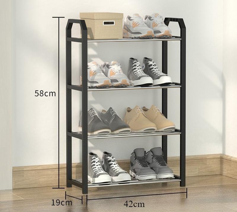 Multi-layer Assembly Simple Shoe Rack, Dustproof Storage Shoe Cabinet Dormitory Home Solid Metal Shoe Rack