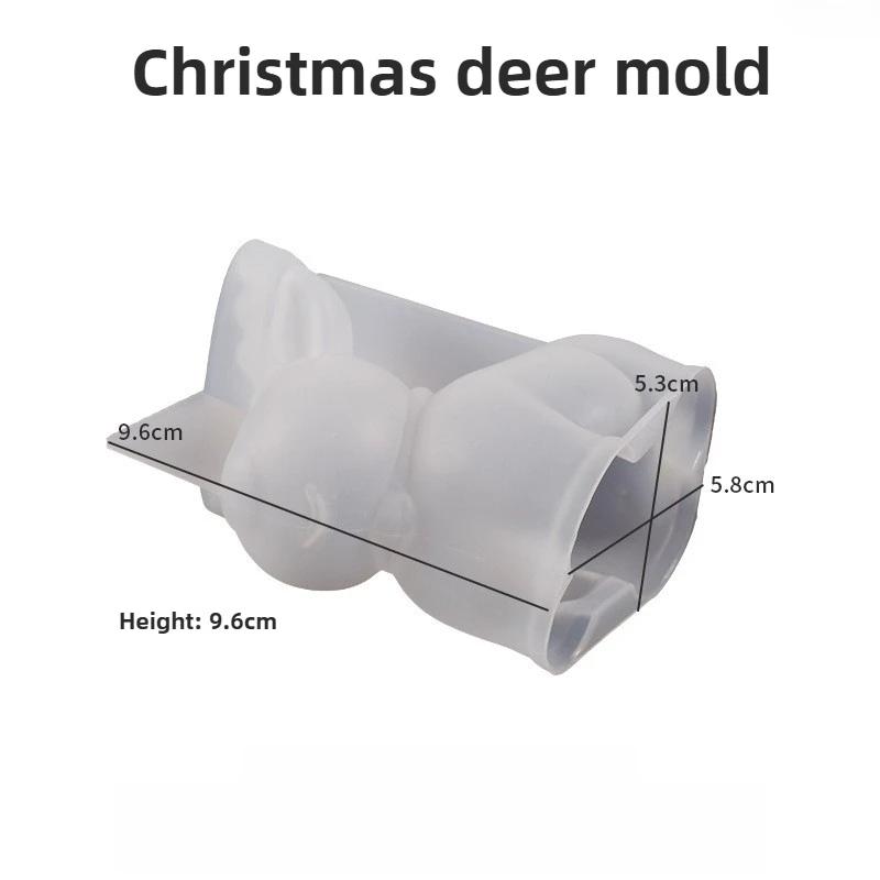 Moule à bougie en silicone Renne de Noël Bonhomme de neige Cloche DIY 3D Chaussette de Noël Résine Plâtre Artisanat Décoration d'hiver pour la maison Cadeaux