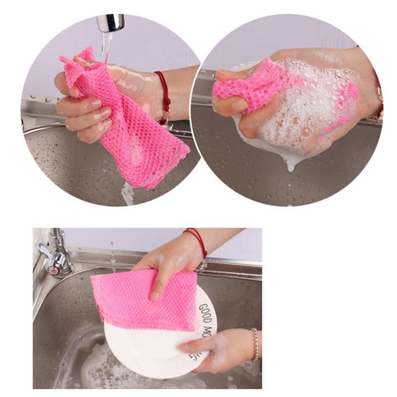 2 Pcs Innovative Dish Washing Net Cloths  Dry  Mesh Washing Cloths