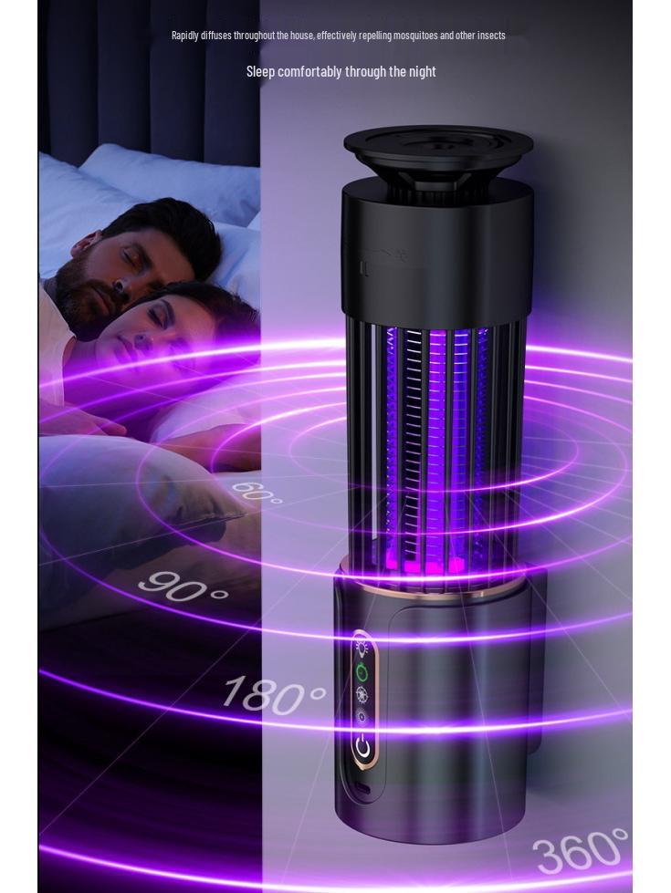 Rechargeable LED Mosquito Killer Lamp - USB Powered Insect Repeller with Electric Shock Technology