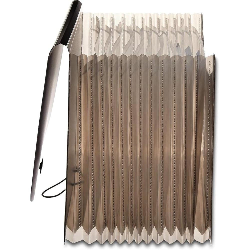 Basics A4 Document Case File Folder with Expandable Sections and Labels, Black 13cm x 21cm