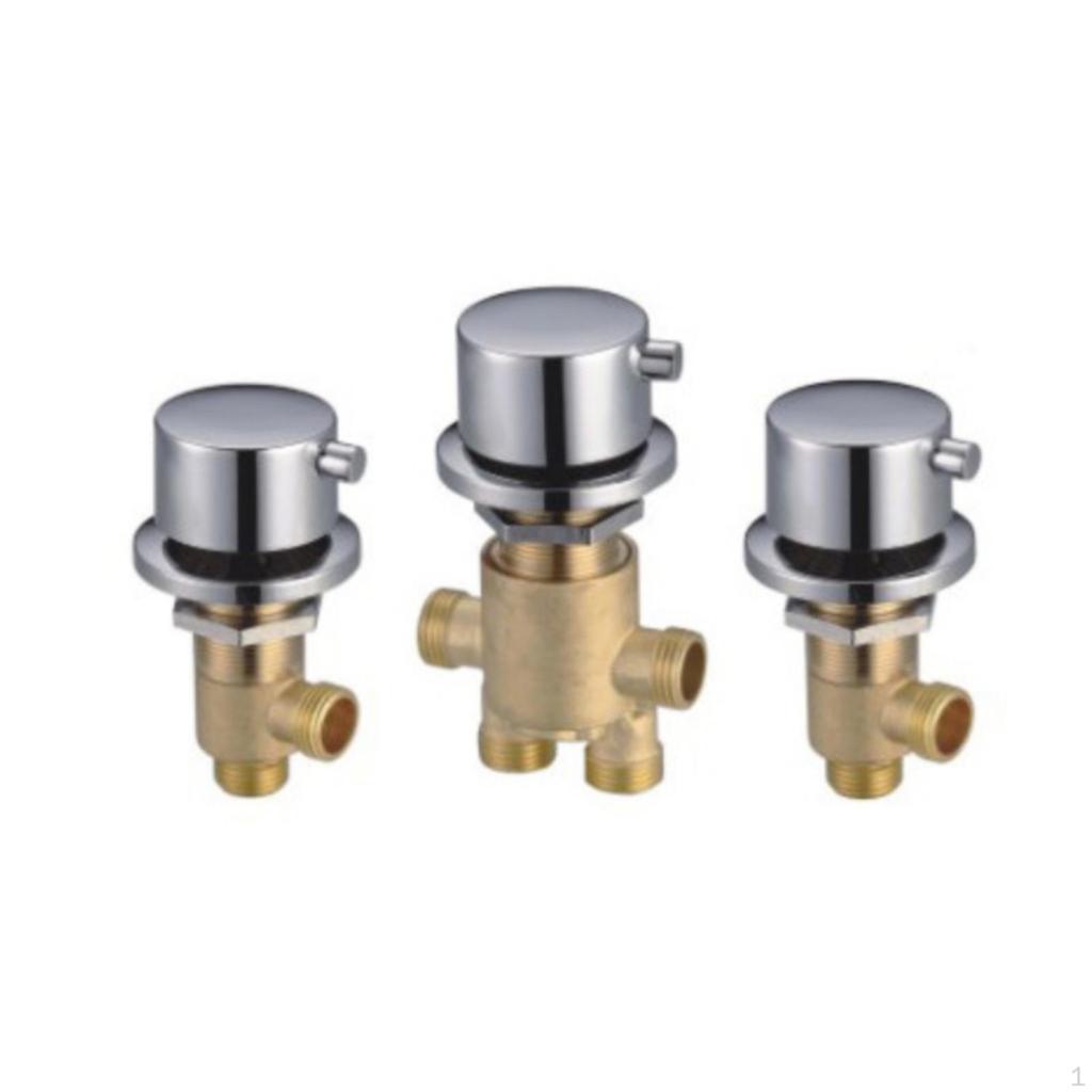 3 Pieces Diverter Control Mechanism with Trim Flange ChromeFinished Bathtub Brass for