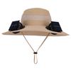 Solar Fan Hat with Solar/Charging Fan Sunshade Fishing Hat Waterproof Large Edge Cooling Hat for Outdoor Riding Hiking Fishing