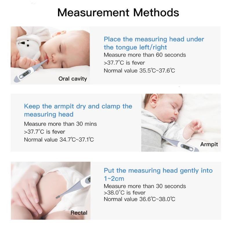 1PC yongrow Digital Oral Thermometer for Baby Kids Adults Fever with Flexible Tip Memory Recall