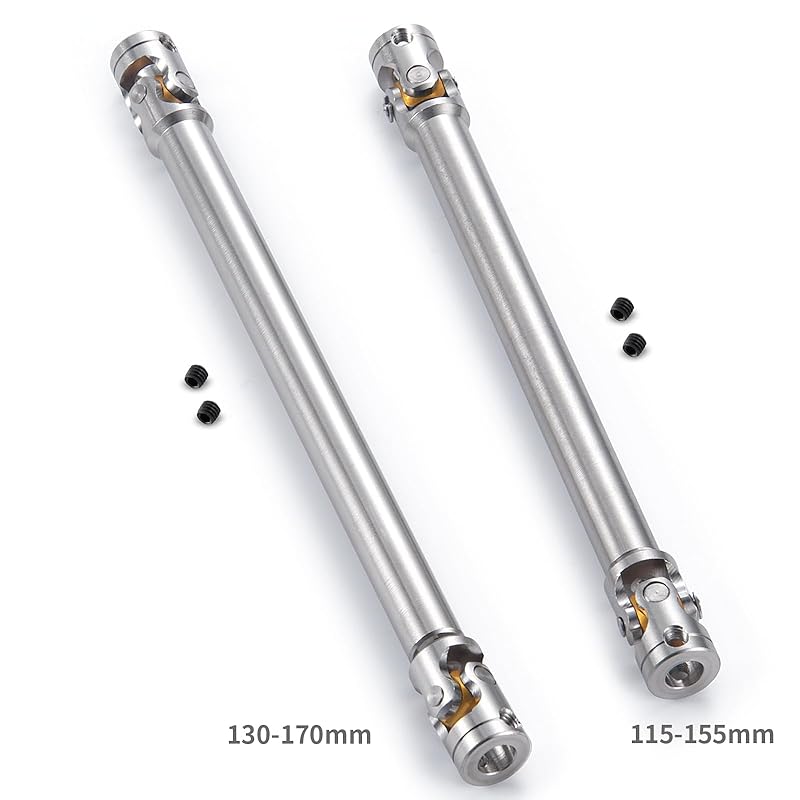 

TRZX 2 pieces metal RC drive shaft 1/14 Tamiya trailer tractor track For upgrade parts (115-155mm + 130-170mm)