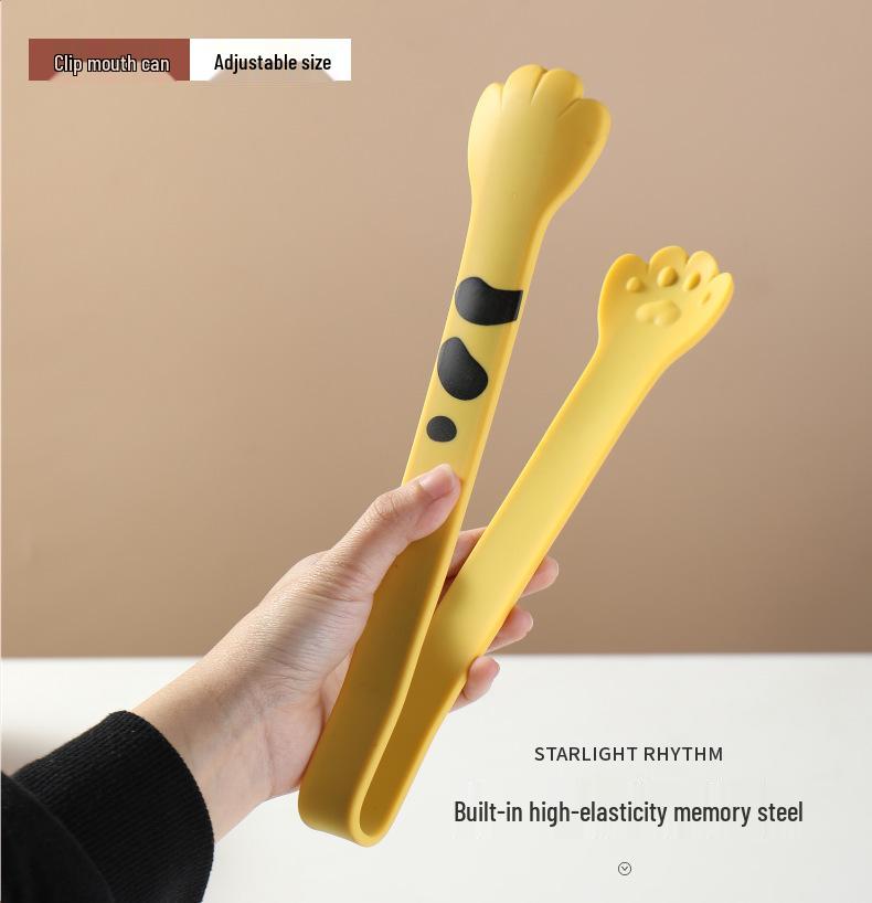 Cat Scratch Silicone Snack and Ice Tongs for Kitchen, Baking, and Barbecue