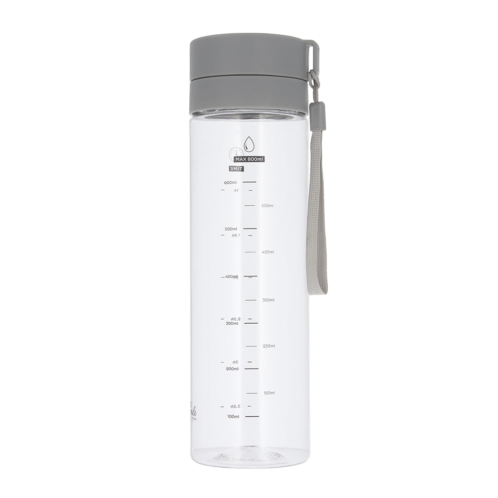 

Smilemode Water Bottle, 800ml, Made with Medical-Grade Tritan and Double Metering, with Time Marker and Water Level Meter, BPA-Free, Tea Strainer,