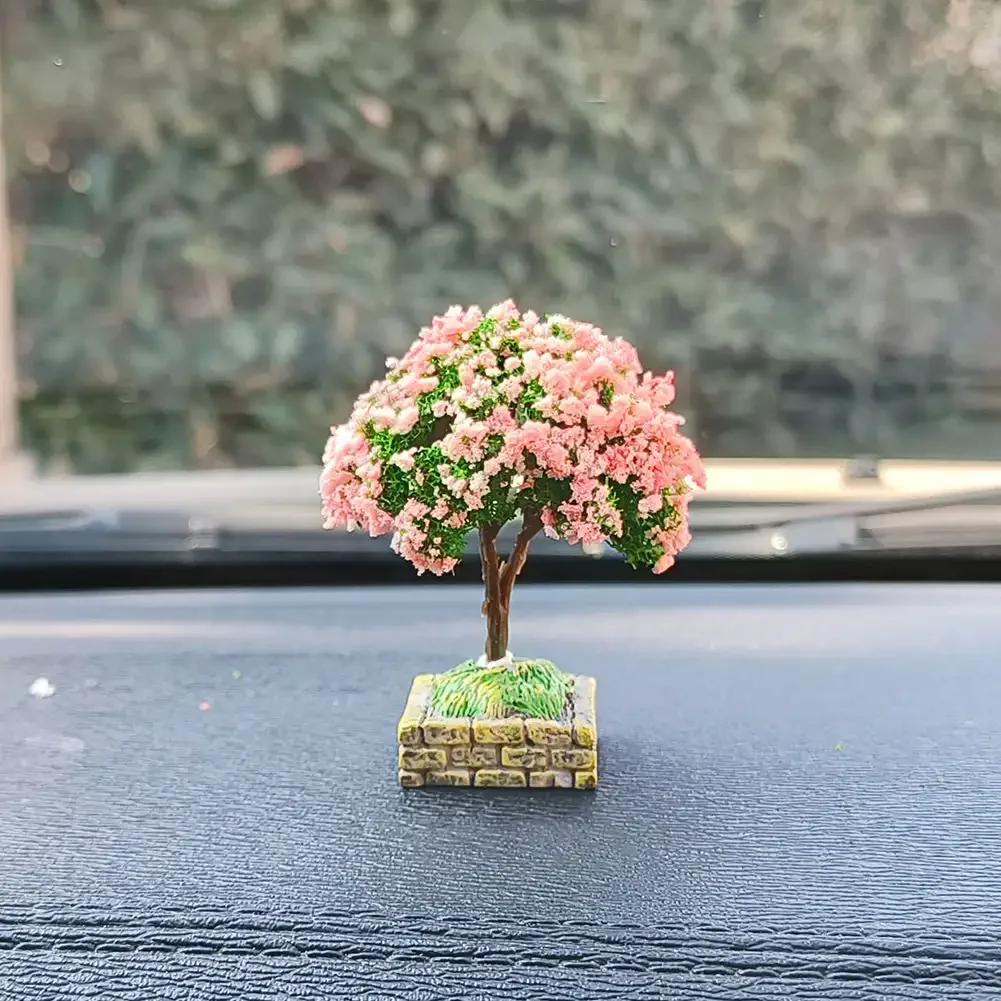 

Новый автомобильный мини-елочный имитационный цветочный орнамент с квадратным основанием, аксессуары для интерьера, украшения центральной консоли, установленный растительный орнамент