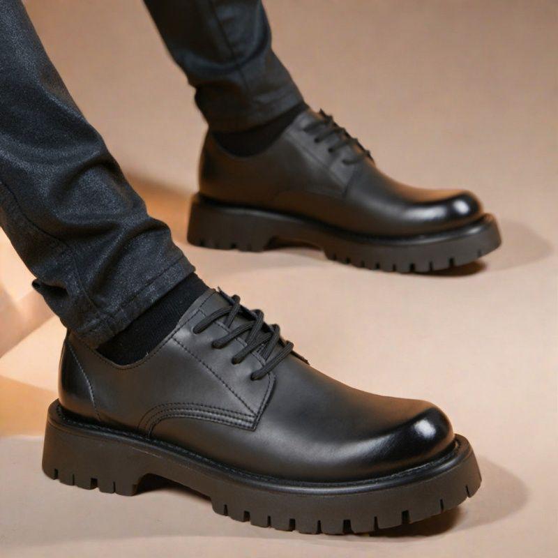 

Мужские мартинсы 2025 года, увеличивающие рост: Британский стиль, Дышащий, Повседневный, Толстая подошва, Осенний корейский тренд Standard (for wide feet, take one size larger)