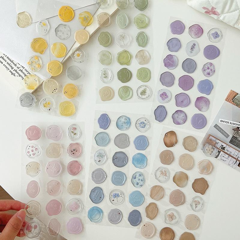 Feuer-Siegel-Aufkleber Imitation Transparenter Umschlag-Siegel-Aufkleber Handkonto DIY Gedruckte Süßigkeiten-Paste