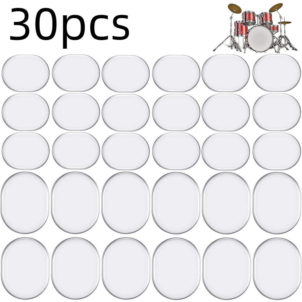 Miwayer 30 Pieces Drum Dampeners Moon Gels Silicone Gel Pads Soft Drum Dampeners for Drums Cymbals Tone Control, 30 Pieces