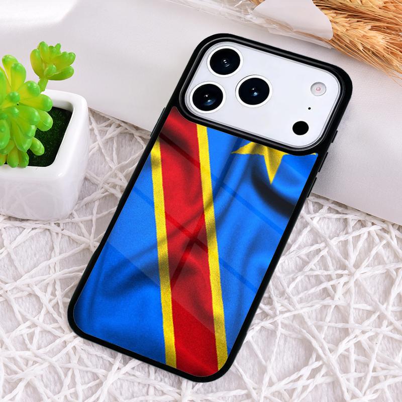 Congo Democratic Republic Flag Phone Case for iPhone 17 Air 16 15 11 12 14 13 Pro Max Shockproof Cover