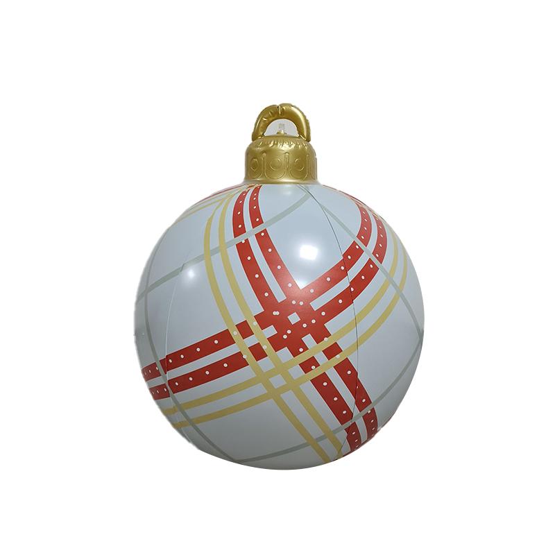 Nová 60CM Venkovní Vánoční Nafukovací Zdobená Koule Vyrobená z PVC Obří Velká Velká Koule Ozdoby na Stromek Venkovní Dekorace Hračka Koule